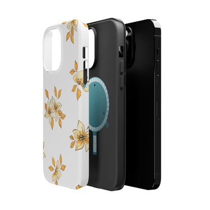 Delicate Yellow Blossom MagSafe iPhone Case – Minimalist Floral Design with Matte Finish