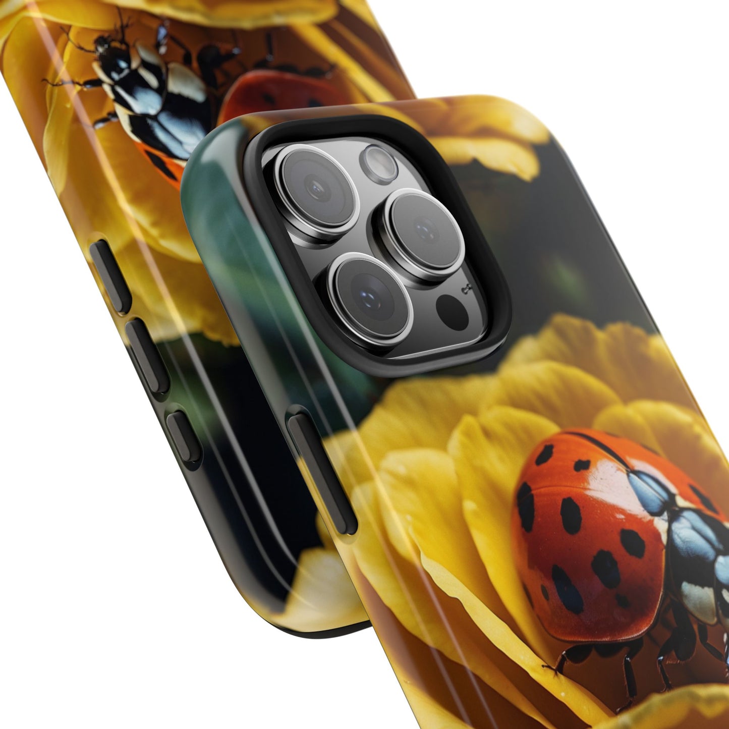 iPhone Case: Ladybug on Yellow Petals