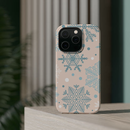 Winter Snowflakes MagSafe iPhone Case – Shockproof, Smooth Matte Finish, Dual-Layer Protection