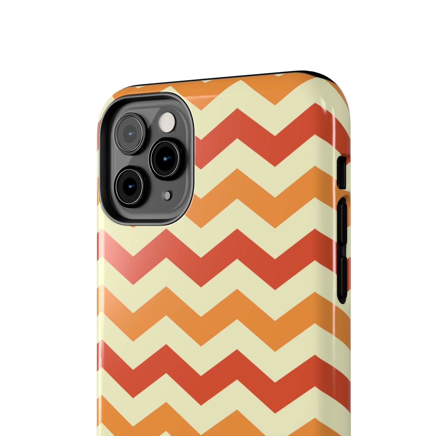 Warm Sunset Chevron – Orange, Red & Cream Geometric iPhone Case