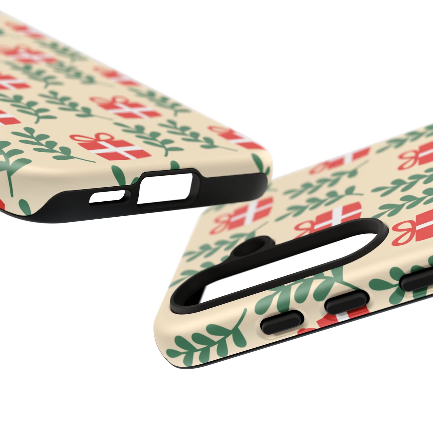 Samsung Galaxy Case: Holiday Cheer – Red Gifts & Green Leaves