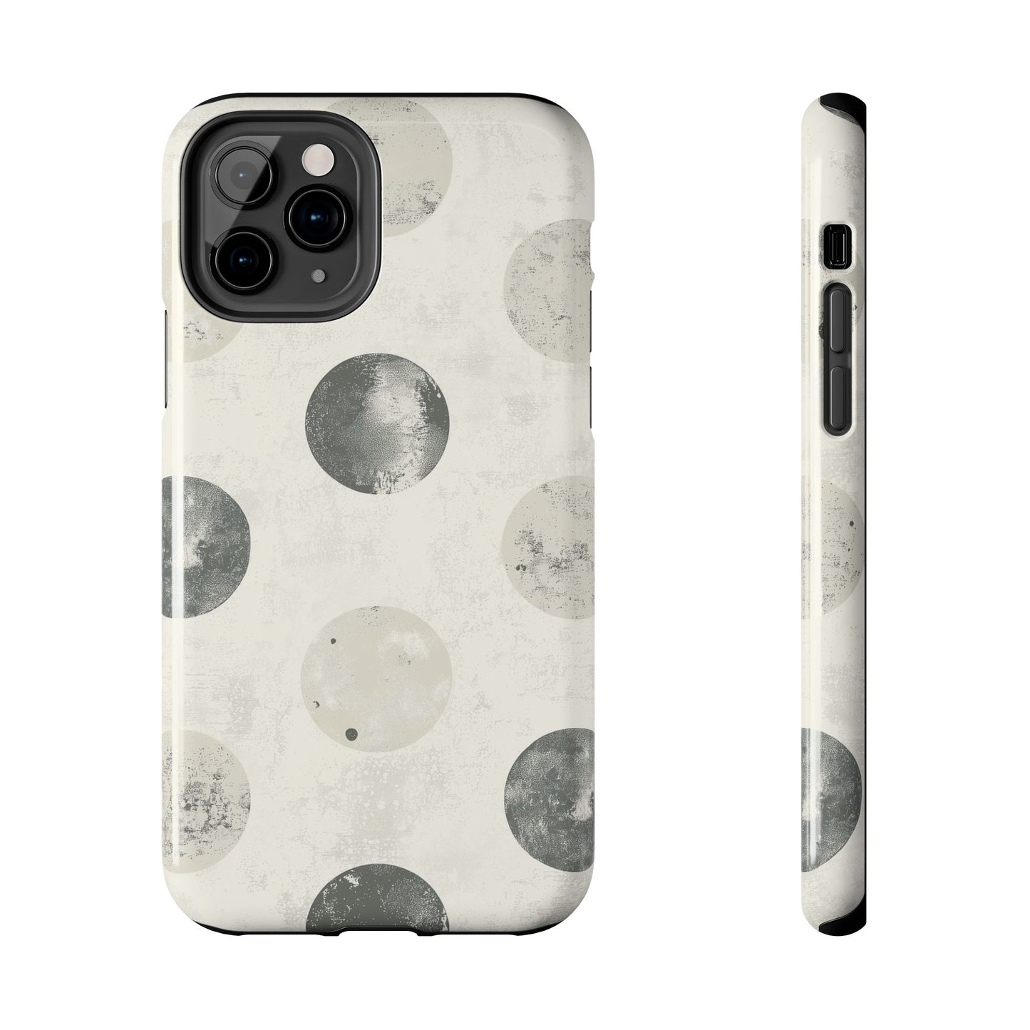 Vintage Polka Dot iPhone Case - Neutral Retro Protective Cover