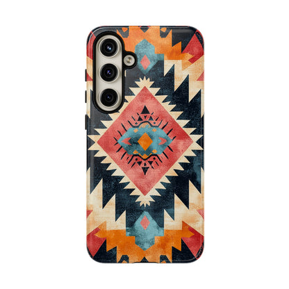 Bold Aztec Pattern Tough Samsung Galaxy Case – Vibrant Geometric Design, Dual-Layer Protection