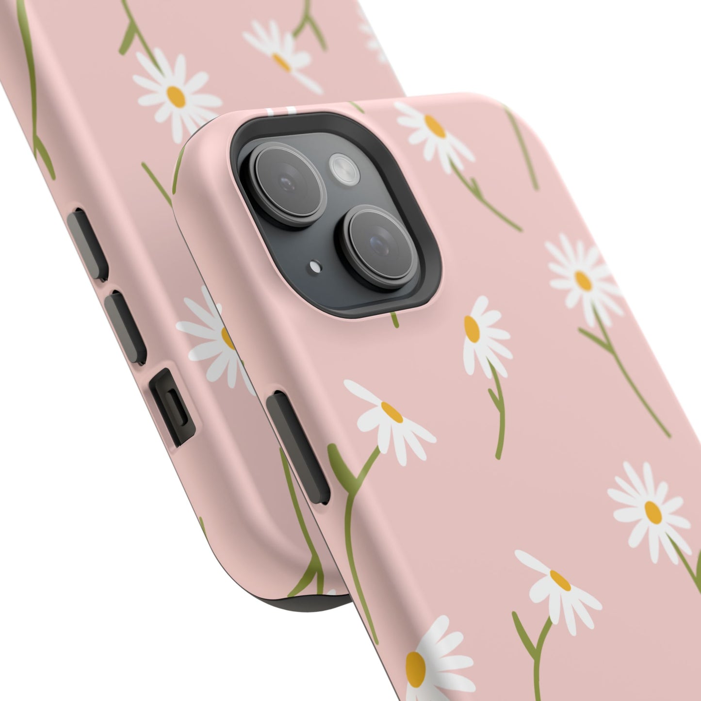 Daisy Delight Tough MagSafe iPhone Case – Cute Floral Design with Dual-Layer Protection