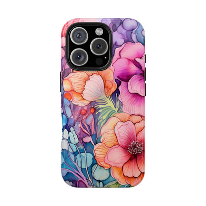 Bright Watercolor Floral Splash iPhone Series Case – Bold Artistic Design