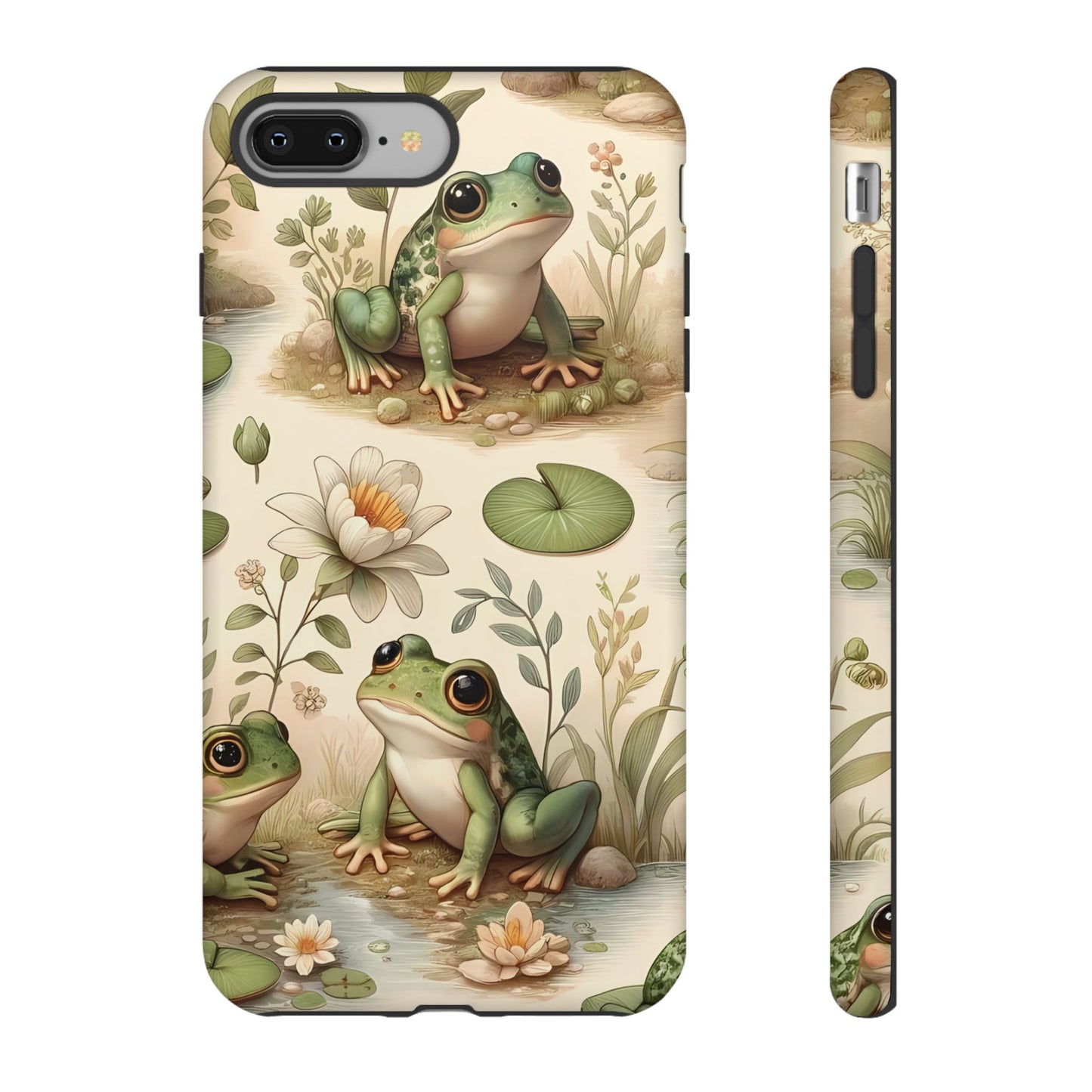 Cute Frogs Phone Case - Pond Pals Frolic - Charming Frog Lily Pad Phone Case for iPhone, Google & Samsung! Great Gift For Any Frog Lover!