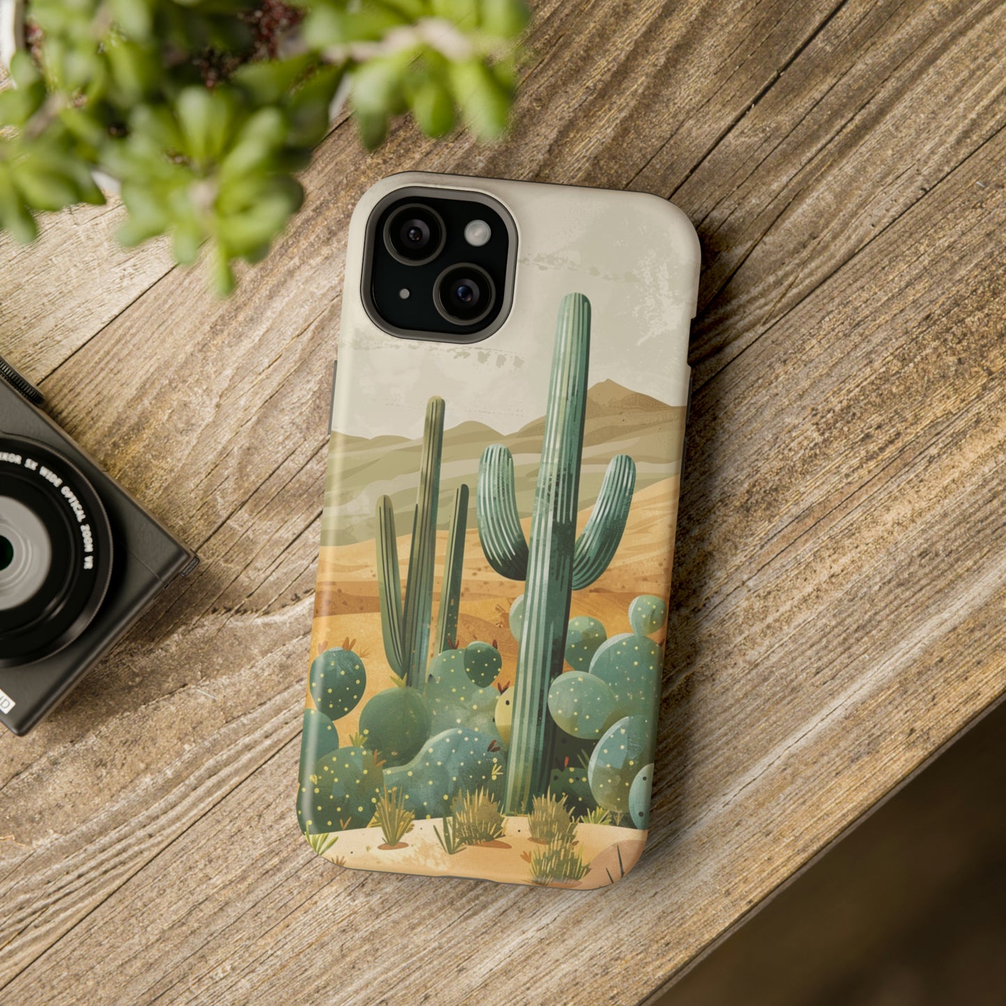 Desert Oasis MagSafe iPhone Case - Embrace the Western Spirit With Cactuses For Your iPhone 15, 14, 13, Pro, Plus, & Pro Max