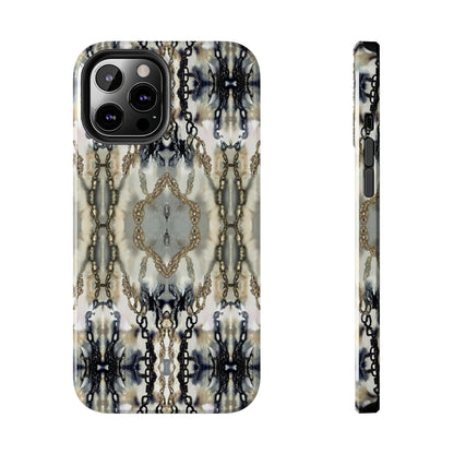 Abstract Marble - Metal Chain Pattern iPhone Case - Chic Protective Cover