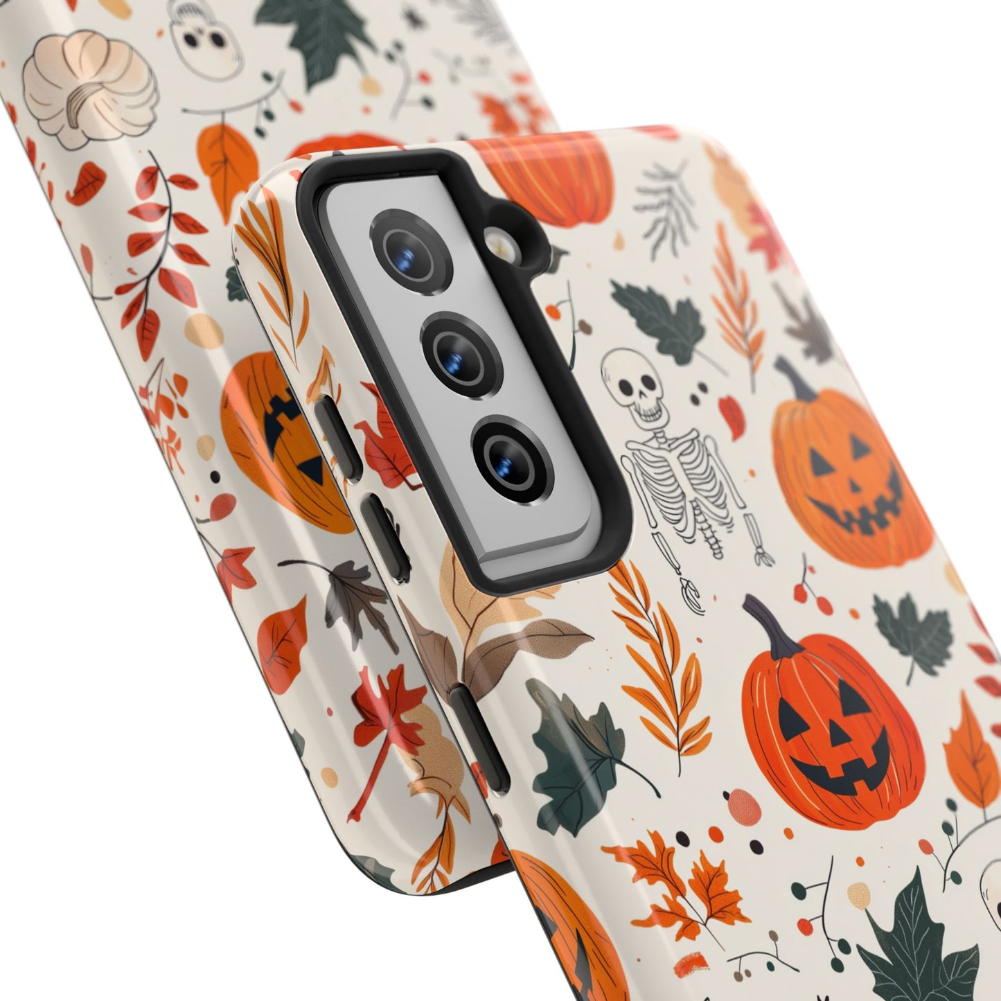 Halloween Pumpkin & Skeleton Samsung GalaxyCase – Spooky Autumn Design