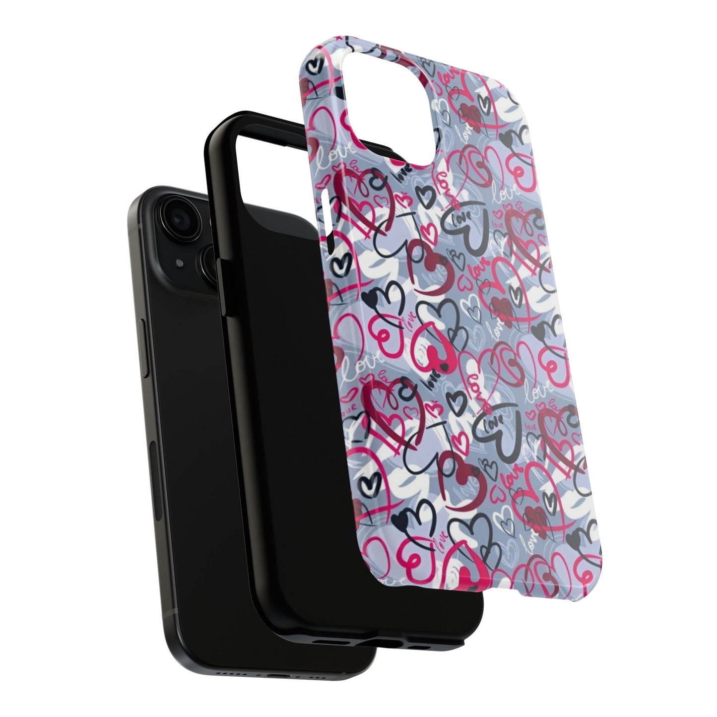 Graffiti Love Hearts iPhone Case