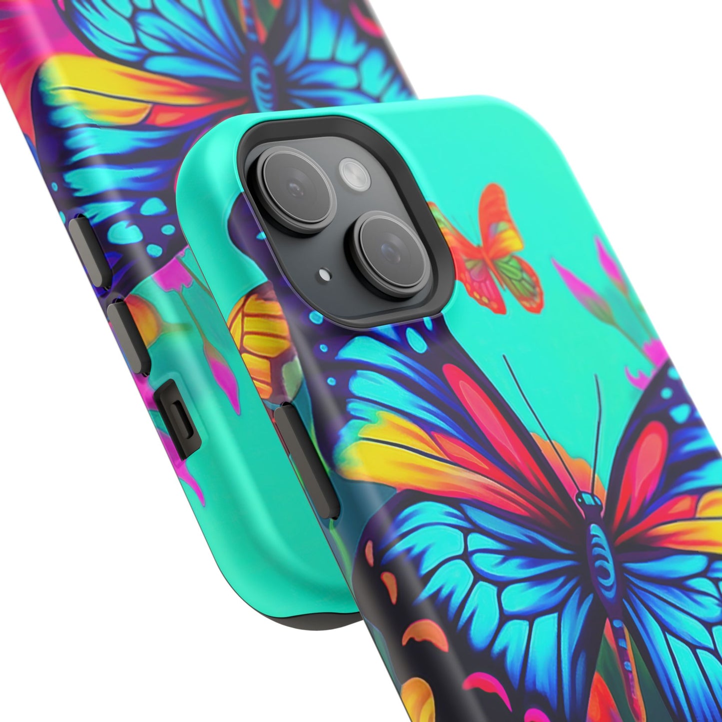 Vivid Butterfly & Floral Burst - MagSafe iPhone Case