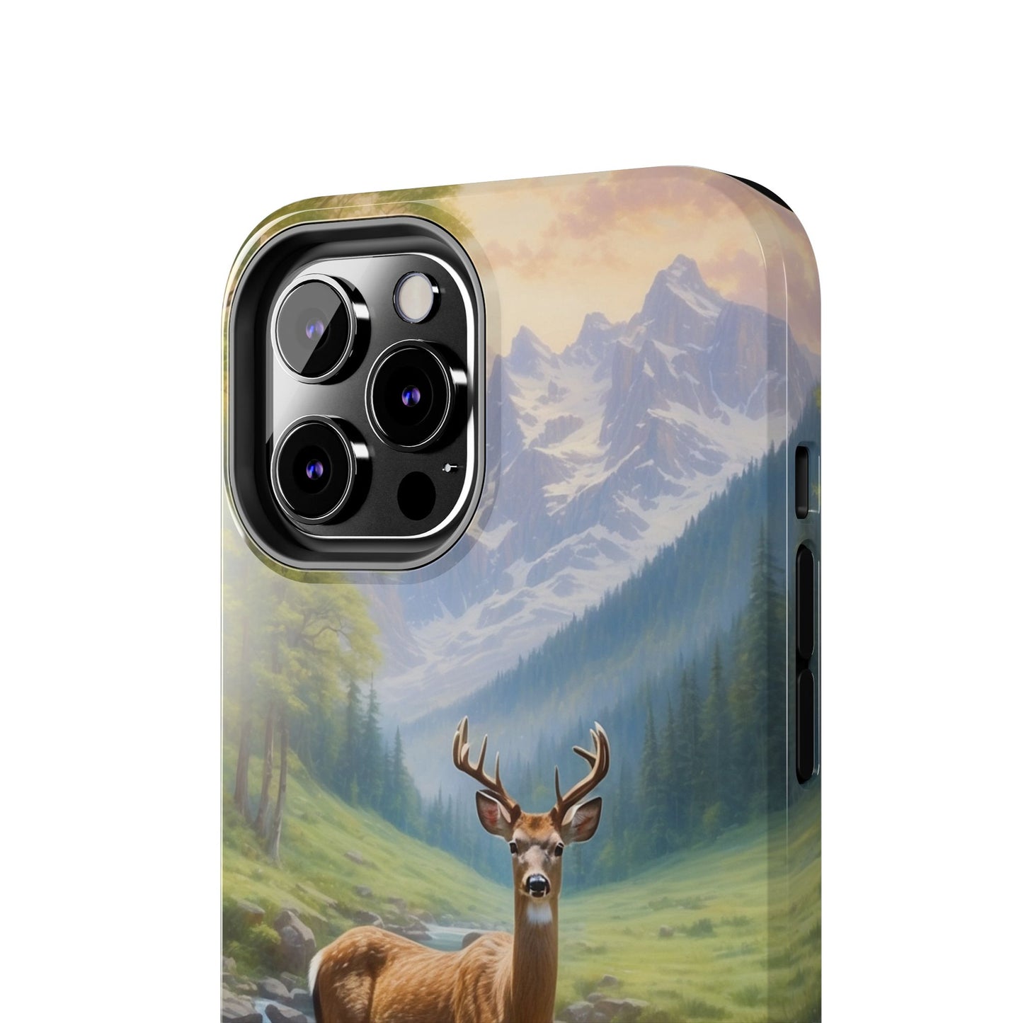 Alpine Serenity – Stag in Mountain Bliss iPhone Cases