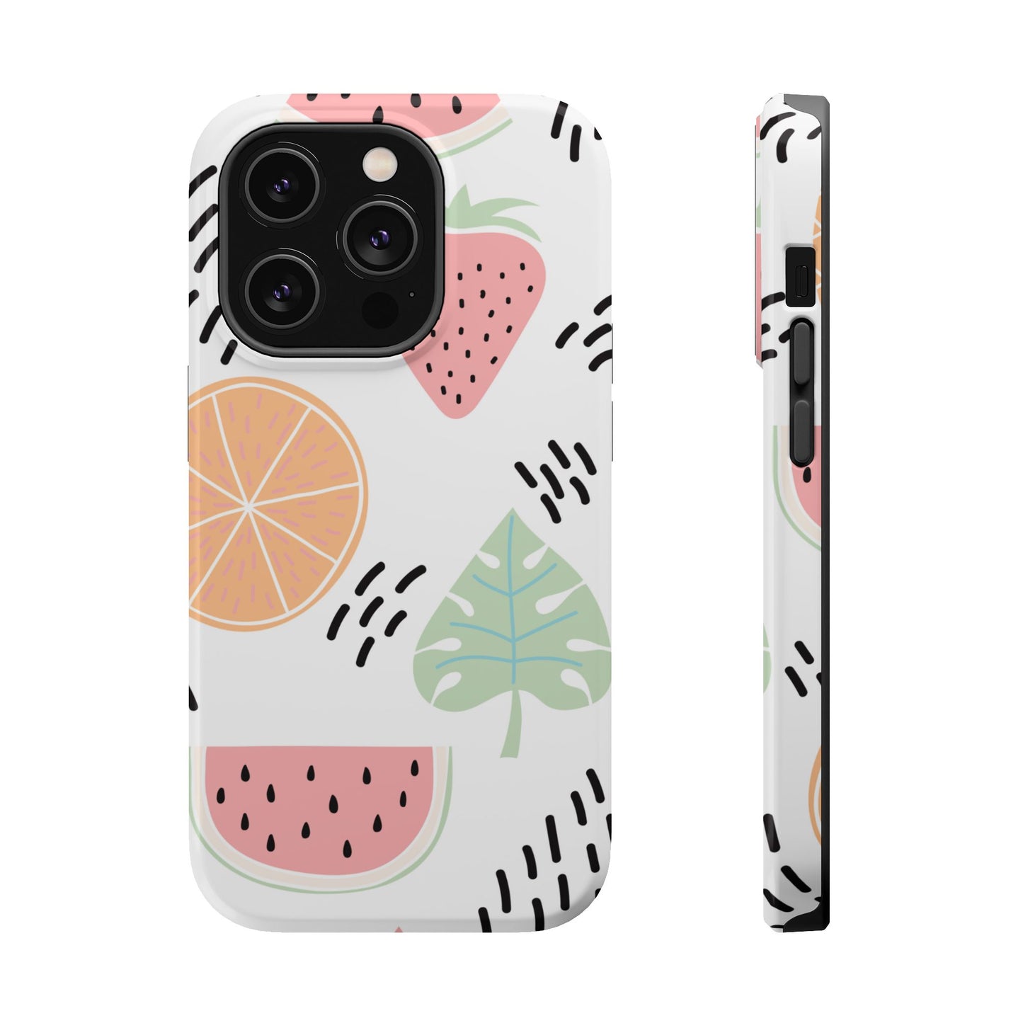 Tropical Fruit Fiesta Tough MagSafe iPhone Case – Fun Watermelon, Pineapple, and Citrus Design