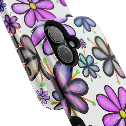 Whimsical Lavender Floral MagSafe iPhone Case – Ultra-Slim, High-Gloss Finish