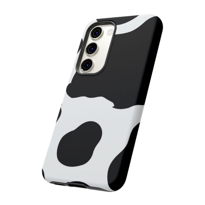 Bold Black and White Cow Print Tough Samsung Galaxy Case – Modern Animal Pattern with Dual-Layer Protection