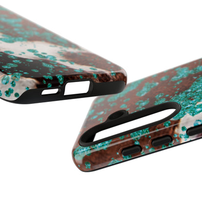 Teal Glitter Cowhide - Samsung Galaxy Series Case