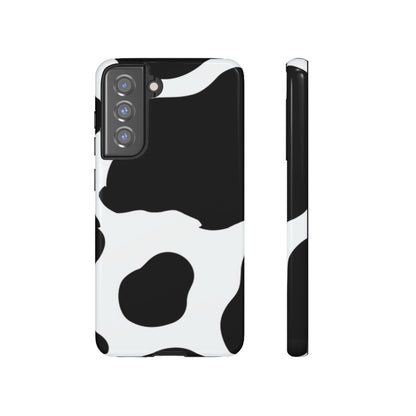 Bold Black and White Cow Print Tough Samsung Galaxy Case – Modern Animal Pattern with Dual-Layer Protection