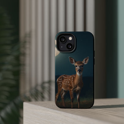 MagSafe-Compatible iPhone Case – Mystic Fawn Under the Moonlit Sky