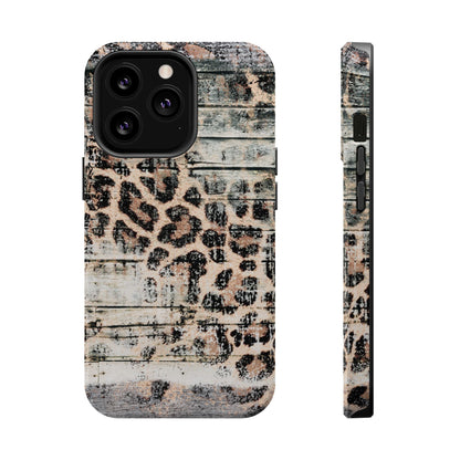 Rustic Leopard Wood Print - MagSafe iPhone Series Case