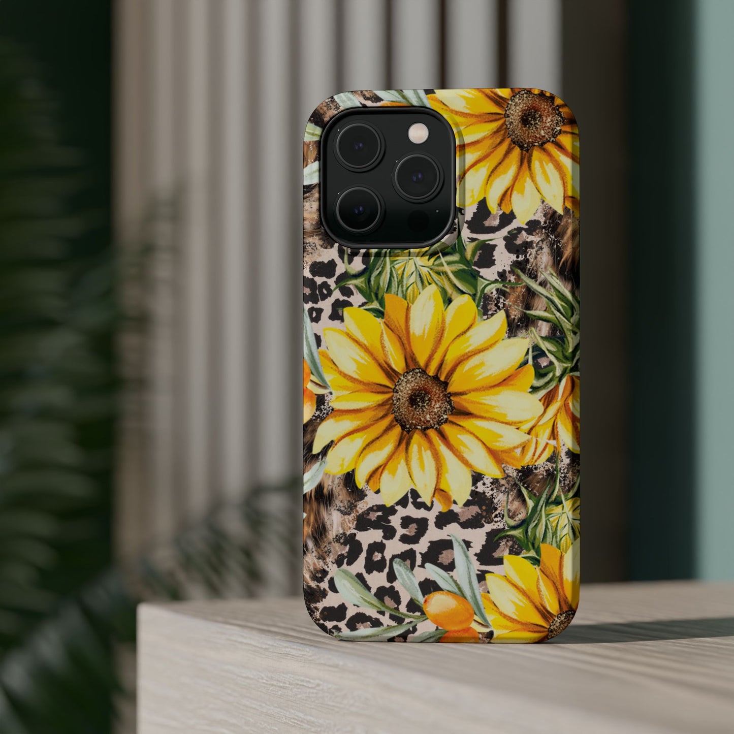 Leopard Sunflower Chic - MagSafe  iPhone Series Case