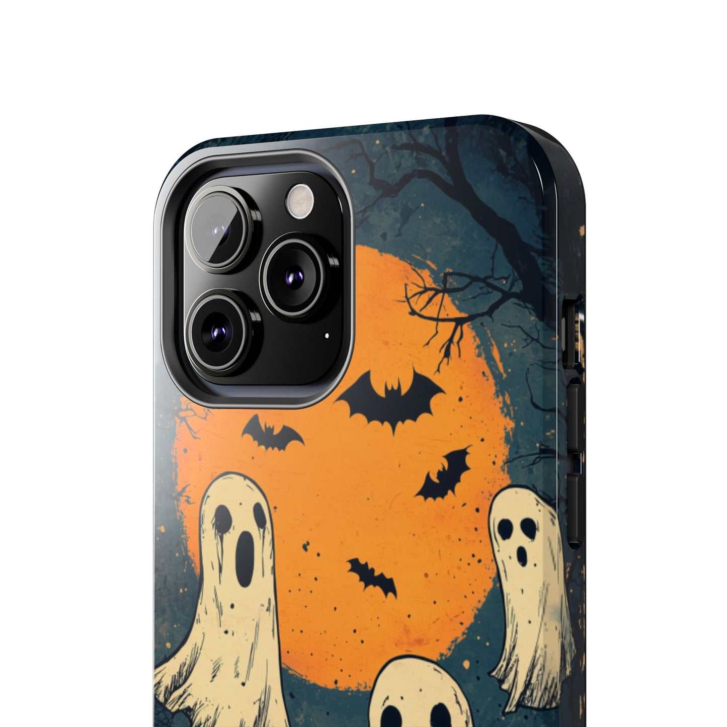 Haunted Ghosts & Full Moon iPhone Case – Spooky Halloween Design