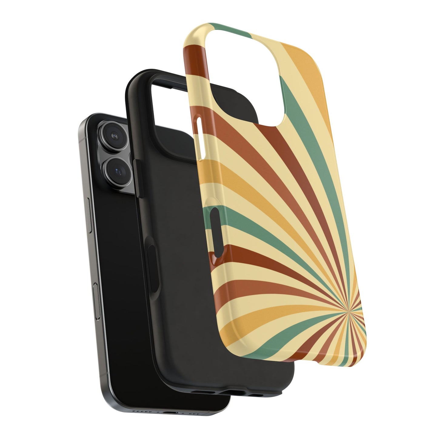 Earthy Retro Swirl iPhone Case – Dual-Layer Protection with 70s-Inspired Earth Tones