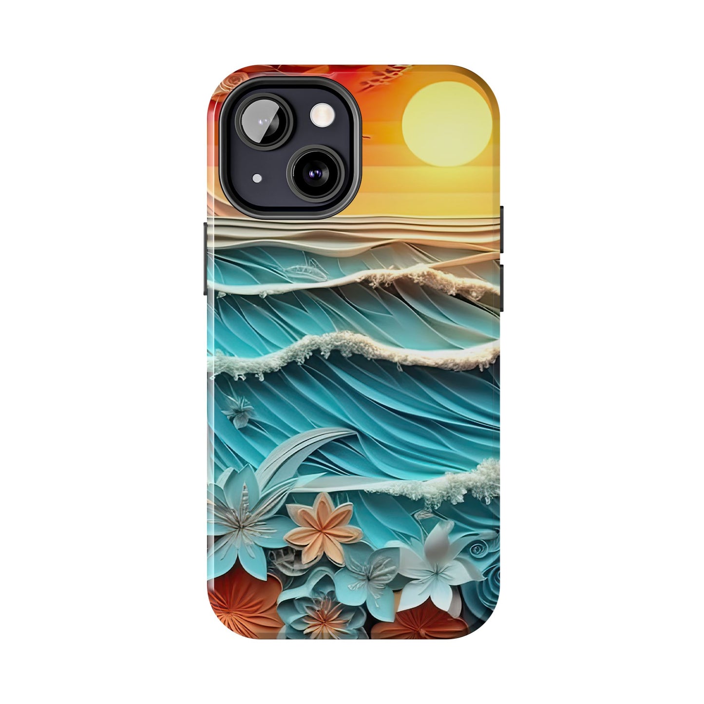 Tropical Sunset Paper Art Ocean – iPhone Series Case