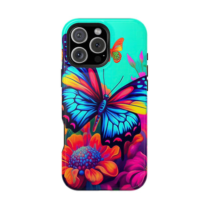 Vivid Butterfly & Floral Burst - MagSafe iPhone Case