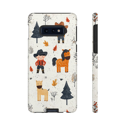 Cowboy Adventures Tough Samsung Galaxy Case – Cute Western Theme, Dual - Layer Protection - BOGO Cases