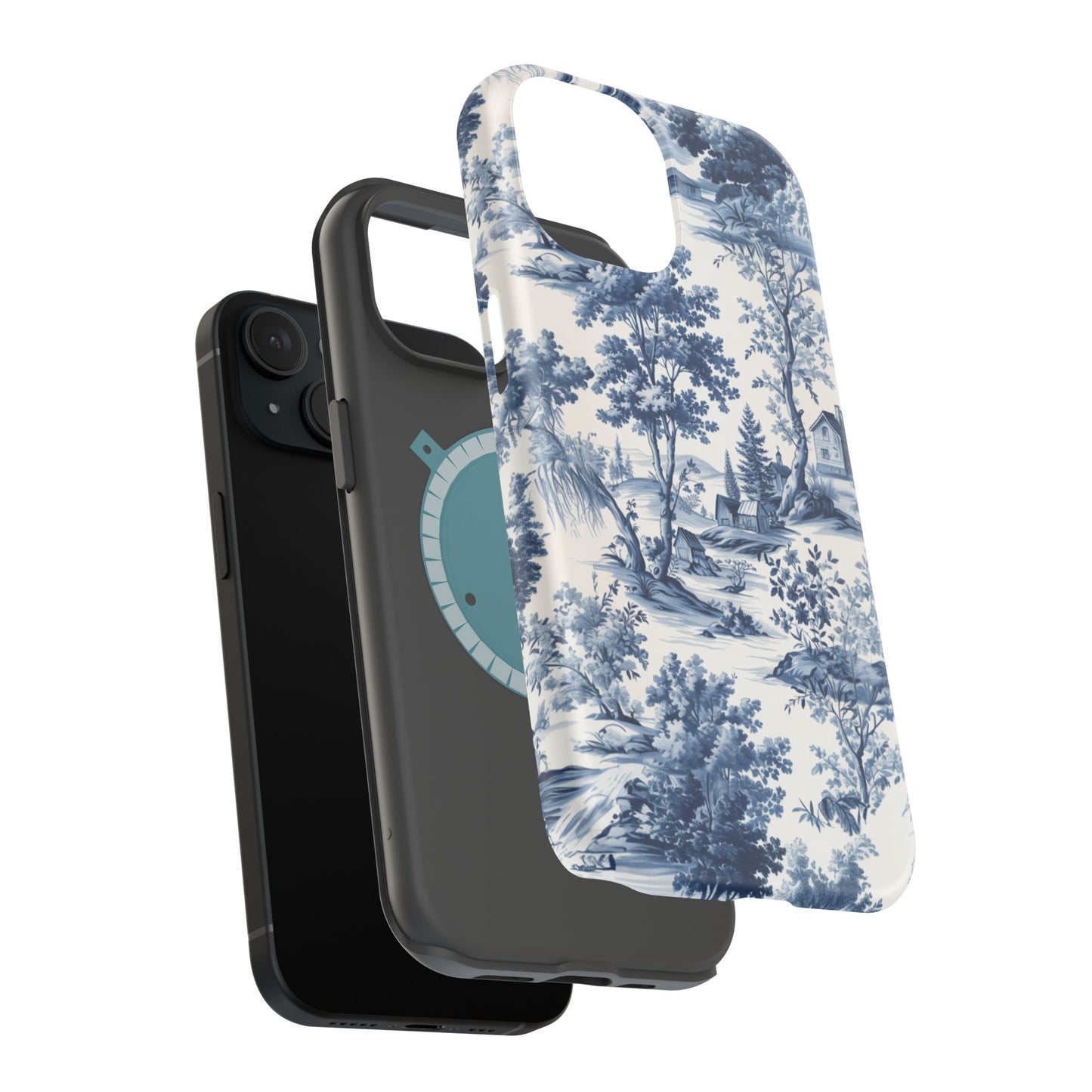 Vintage Charm Blue Toile iPhone Case