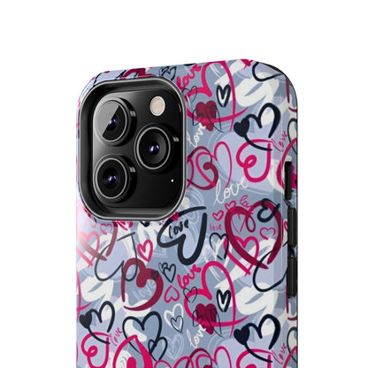 Graffiti Love Hearts iPhone Case