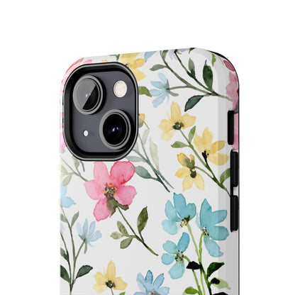 Watercolor Floral Bliss – iPhone Series Case with Pastel Flower Design