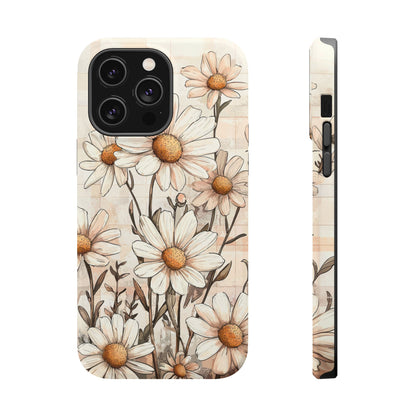 Pastel Daisy MagSafe iPhone Case - Elegant Floral Protective Cover