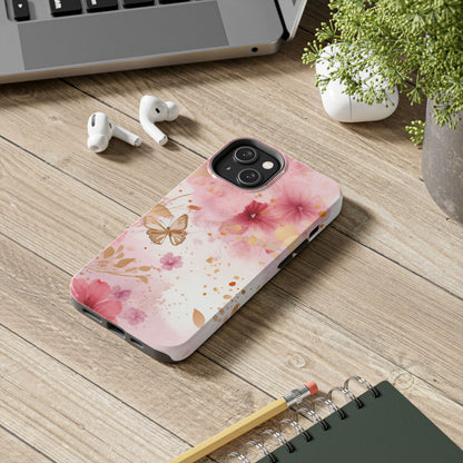 Blush Pink Floral Butterfly - iPhone Case