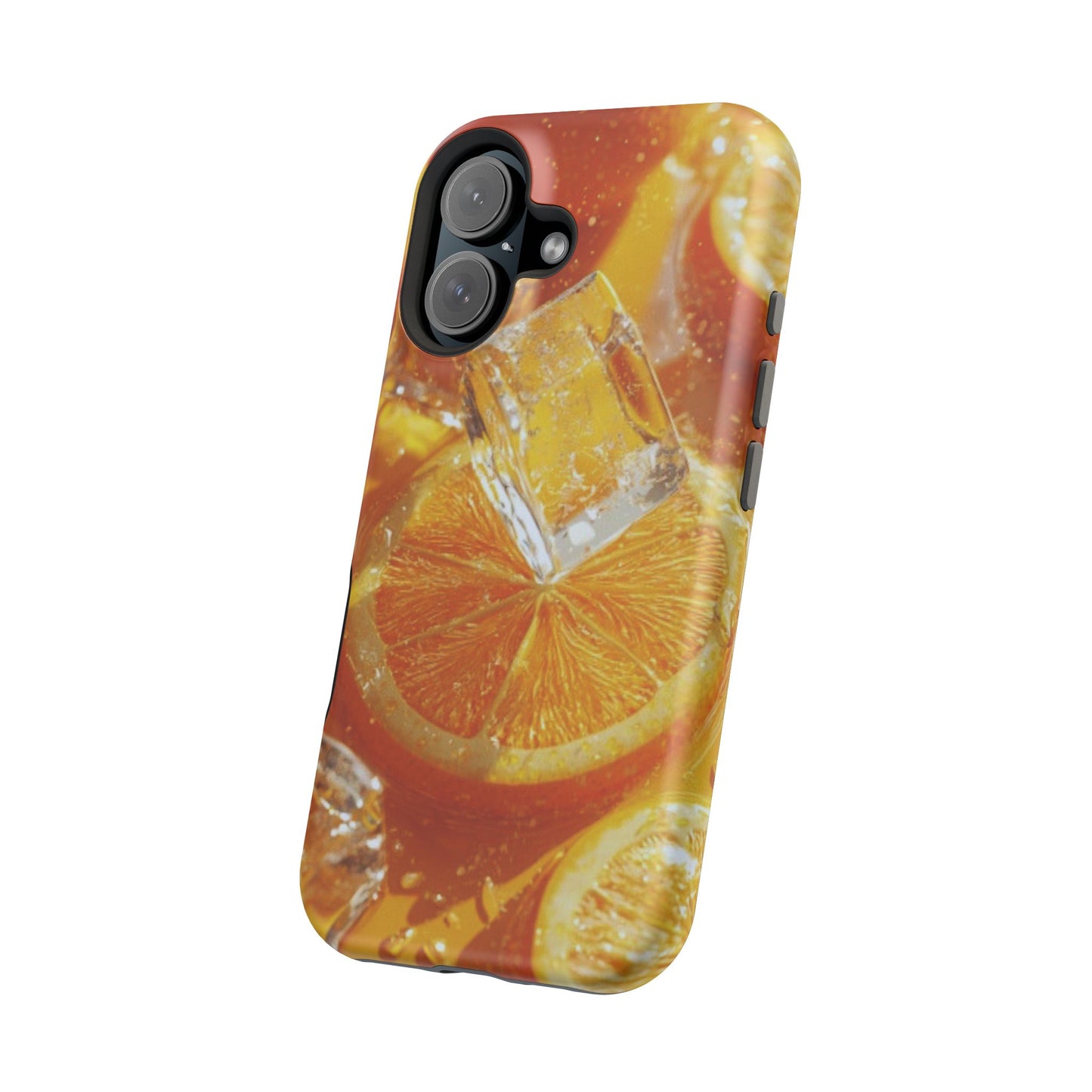 Citrus Orange Splash MagSafe iPhone Case – Dual-Layer Tough Protection, Vibrant Summer Design