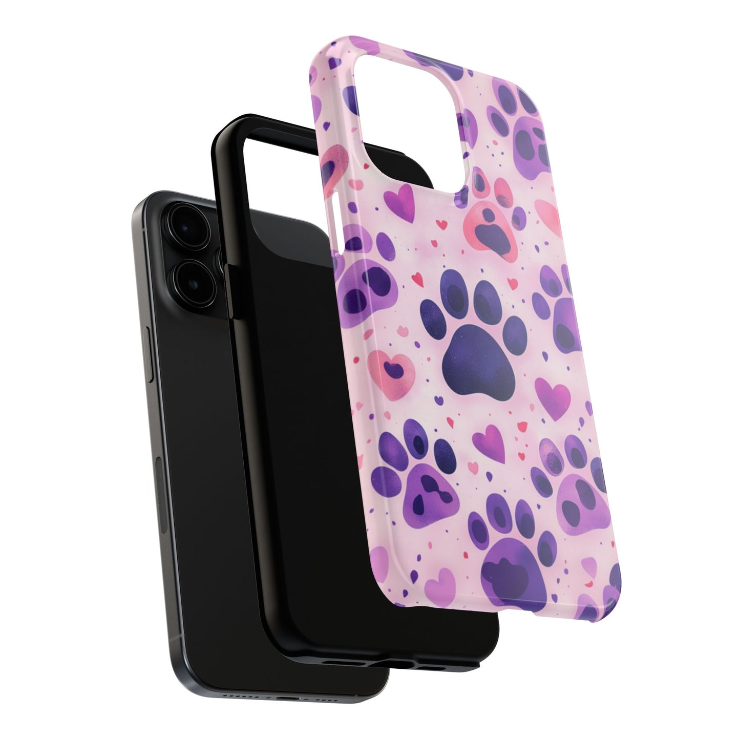 Purple Paw Print iPhone Case - Playful Pet Lover’s Protective Cover