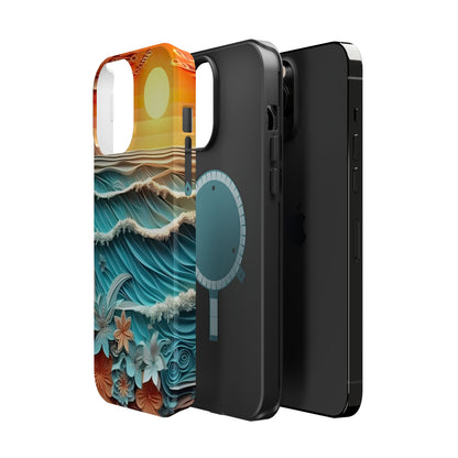 Tropical Sunset Paper Art Ocean – iPhone Series Case