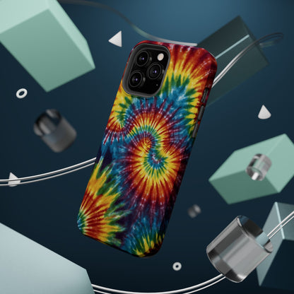 Retro Rainbow Tie-Dye MagSafe Case – Swirl Design