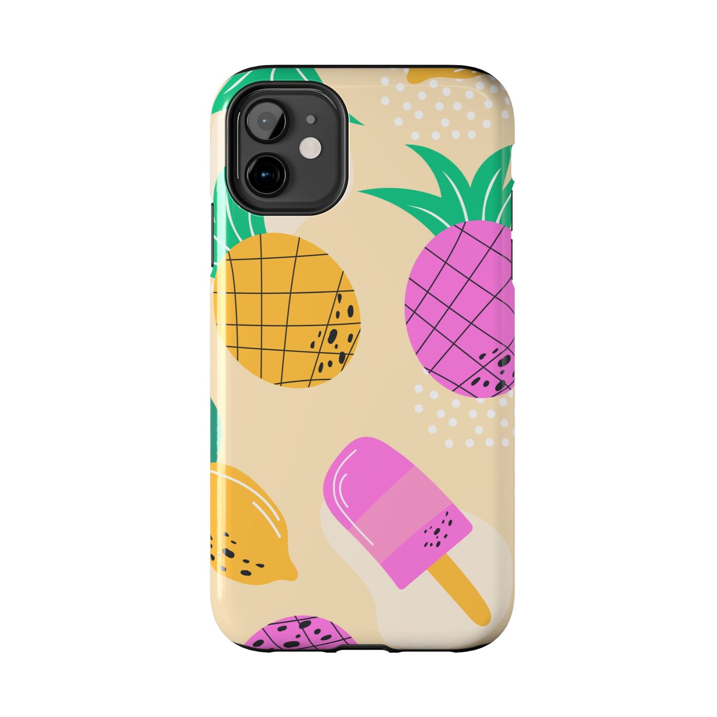 Tropical Pop iPhone Case – Fun Pineapple & Lemon Design with Vibrant Summery Colors