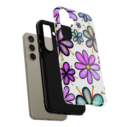 Whimsical Lavender Floral Samsung Galaxy Case – Ultra-Slim, High-Gloss Finish