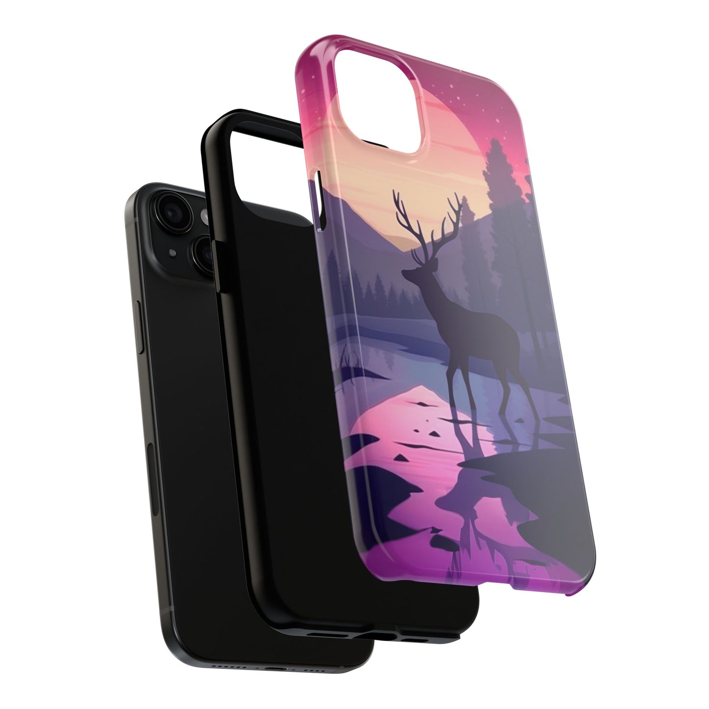 Twilight Elegance: Stag Reflection – iPhone Case