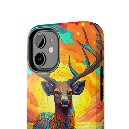 Vibrant Stag in Bloom – iPhone Case