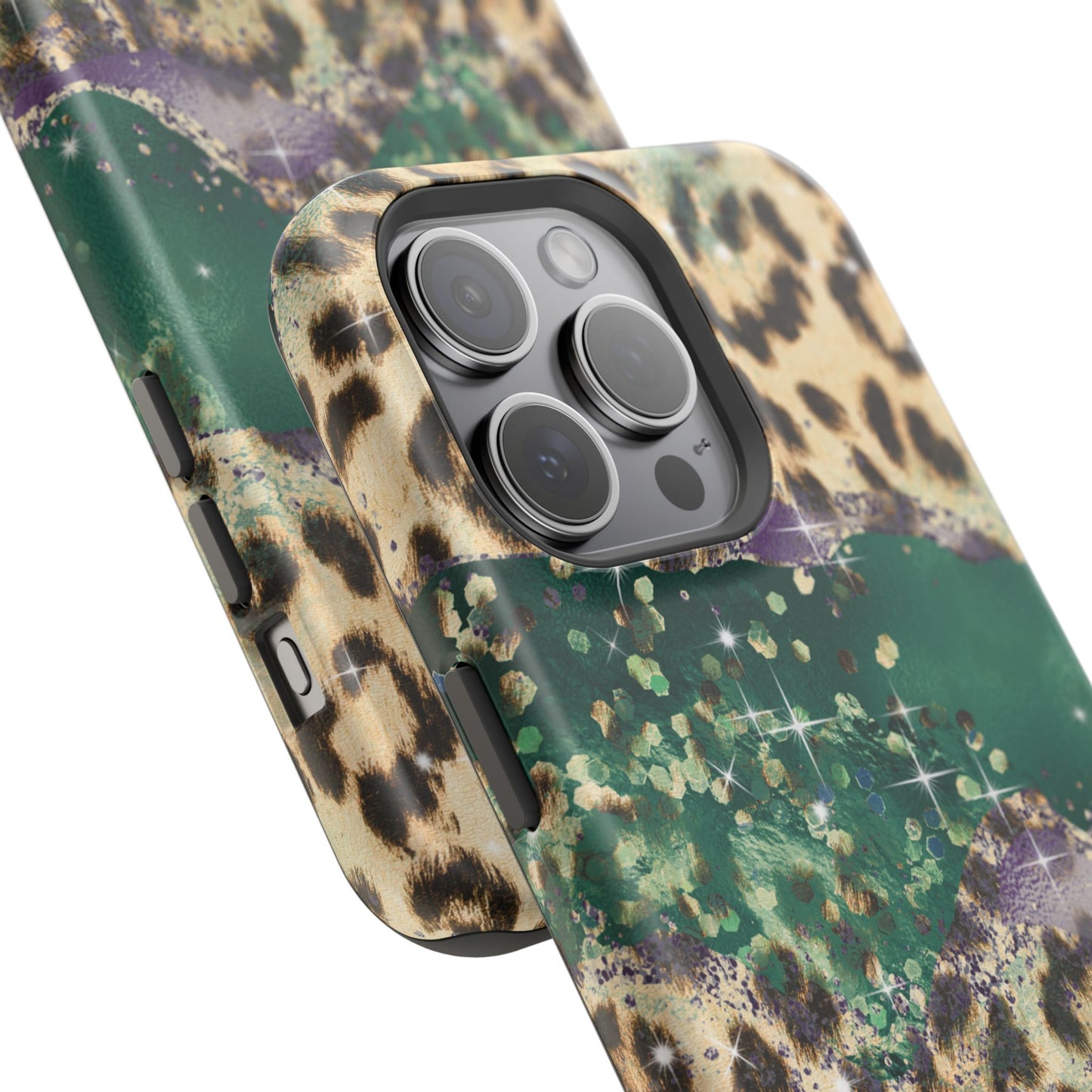 Emerald Glitter Leopard Print - MagSafe iPhone Series Case