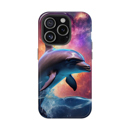 Cosmic Dolphin Galaxy Art - MagSafe-Compatible Case