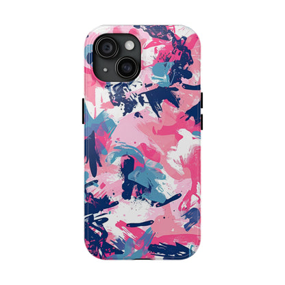 Vibrant Pink & Navy Abstract Splash – iPhone Case