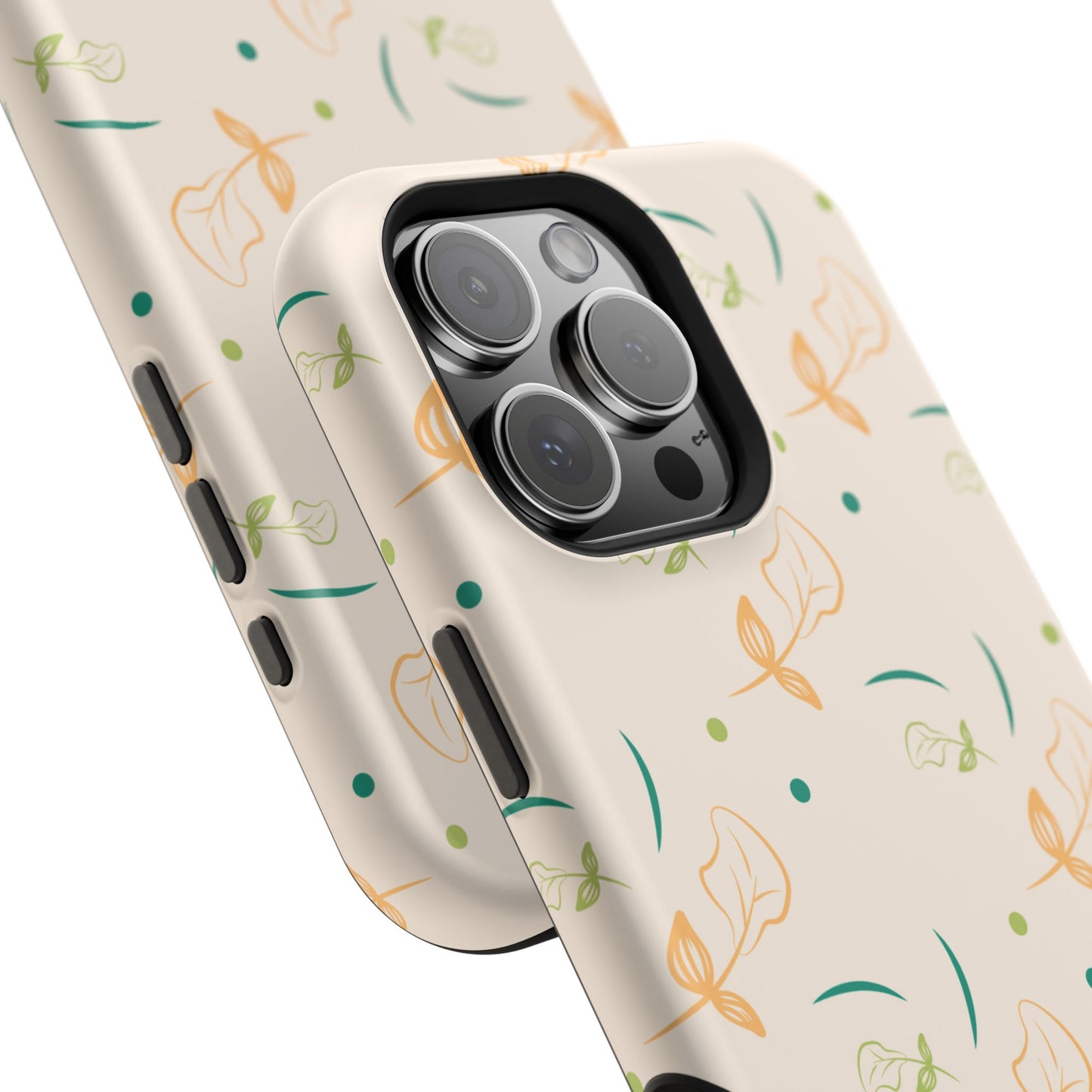 Soft Pastel Abstract Floral Tough MagSafe iPhone Case – Playful Minimalist Design with Dual-Layer Protection