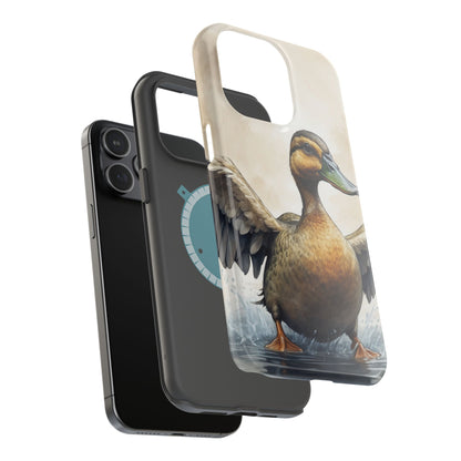 Graceful Duck in Watercolor Scene - MagSafe iPhone Case