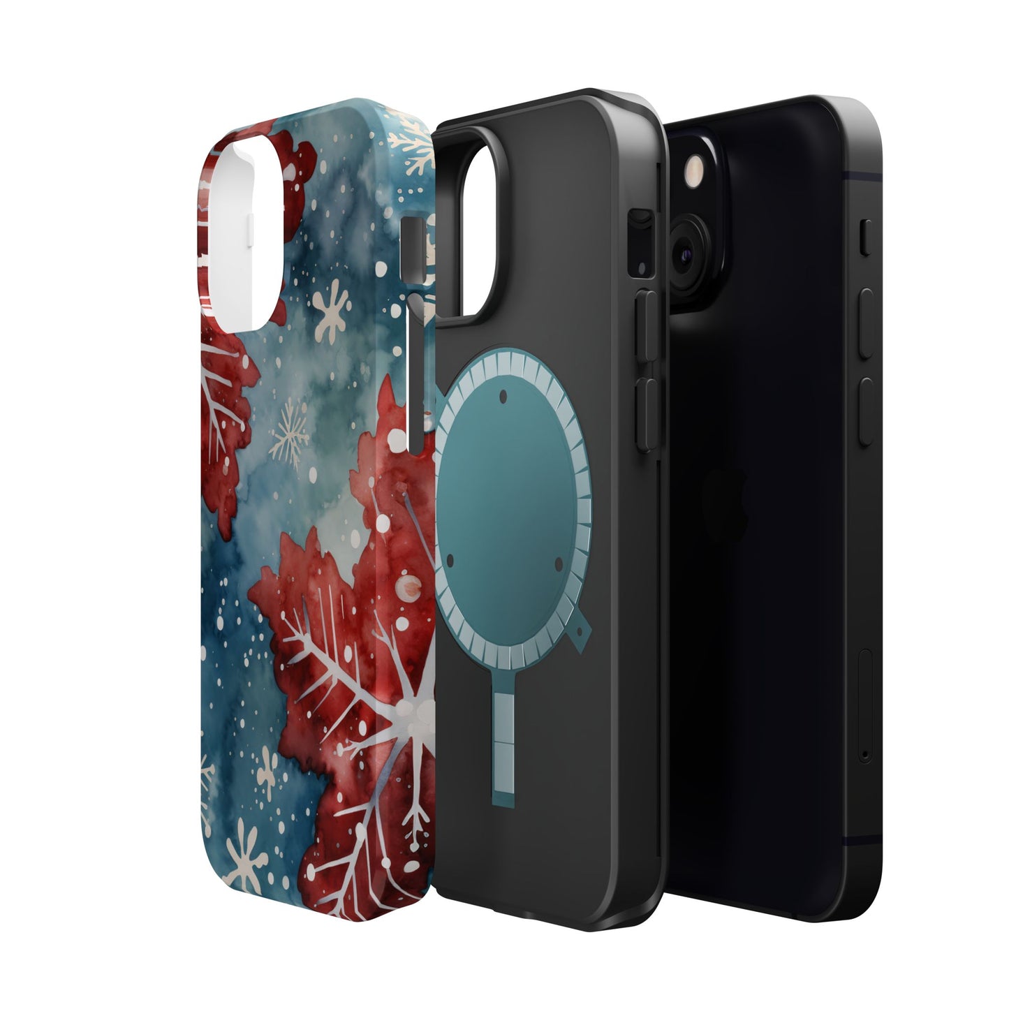 Crimson Snowflake Charm – MagSafe iPhone Case