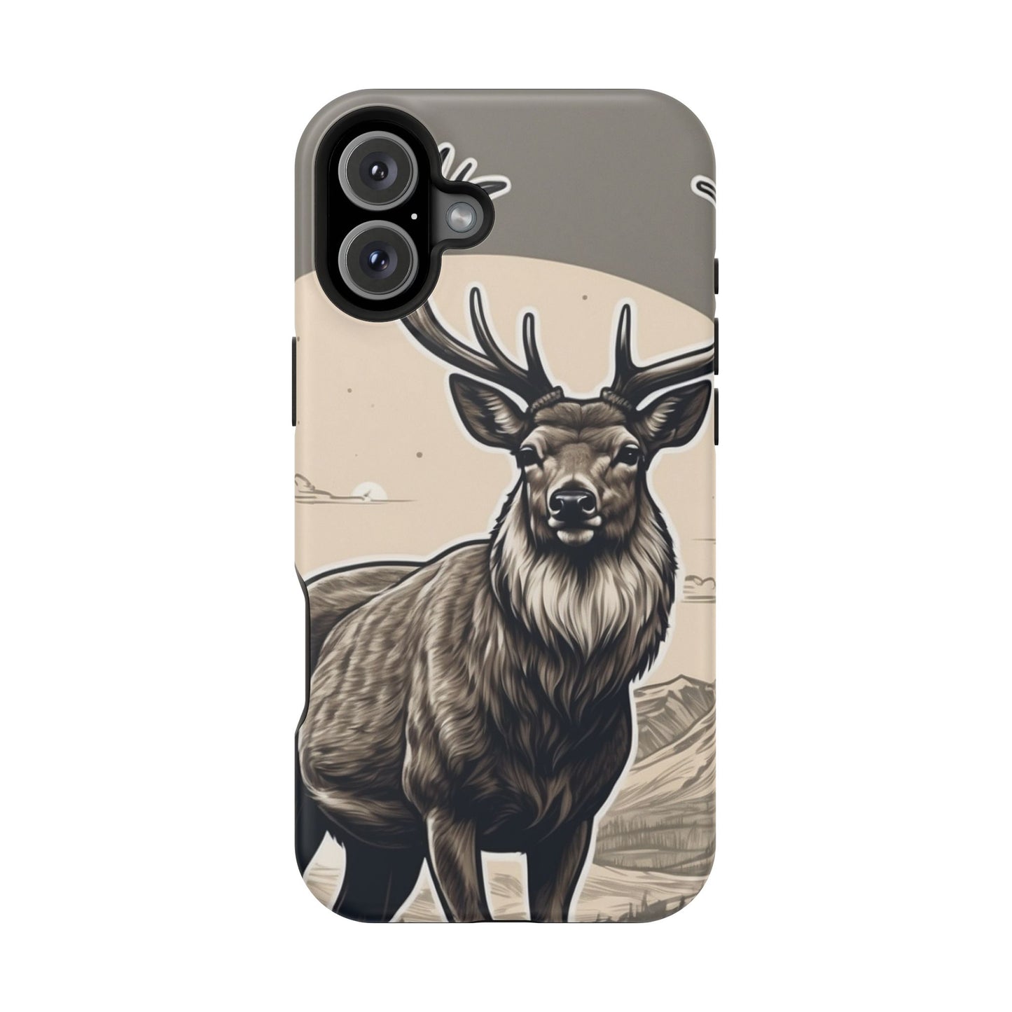 Monochrome Majesty – Regal Stag MagSafe iPhone Cases