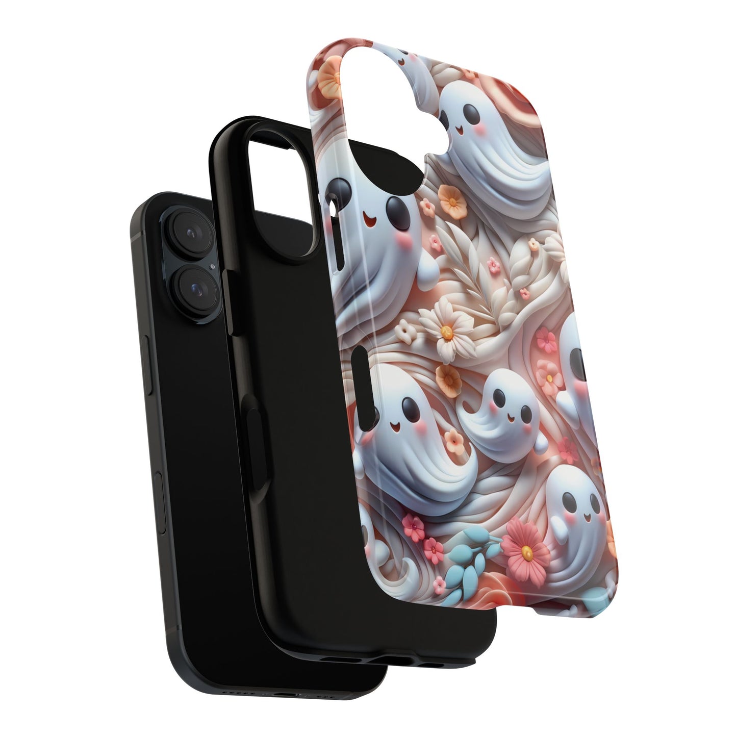 Clay Ghosts Phone Case - Whimsical Floral Protection